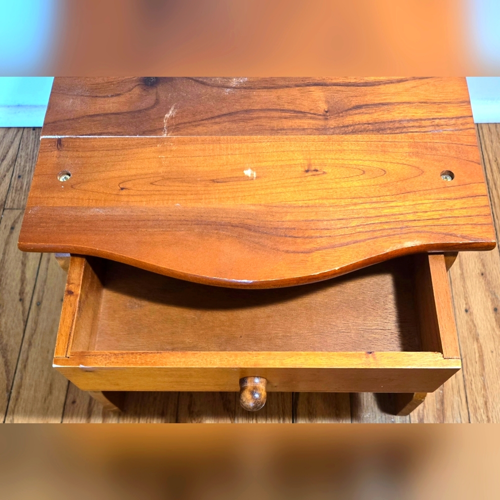 Wooden Side Table with Drawer - Picture 3 of 3